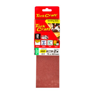 SANDING BELT 75 X 457MM 180GRIT 2/PACK