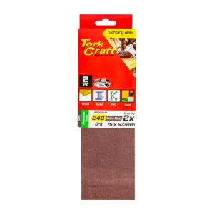 SANDING BELT 75 X 533MM 240GRIT 2/PACK