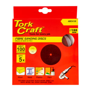 FIBRE DISC 180MM 100 GRIT 5/PACK