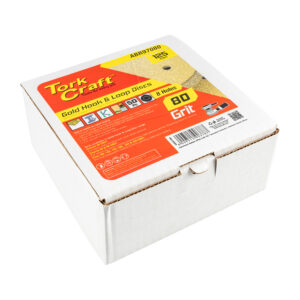 GOLD DISC (50 PIECES) 80 GRIT 125MM X 8 HOLES HOOK AND LOOP