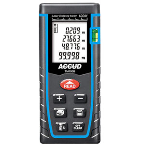 LASER DISTANCE METER 2X1.5V AAA BAT. 1MM RES 1.5MM ACC. 0.1M-100M RANG
