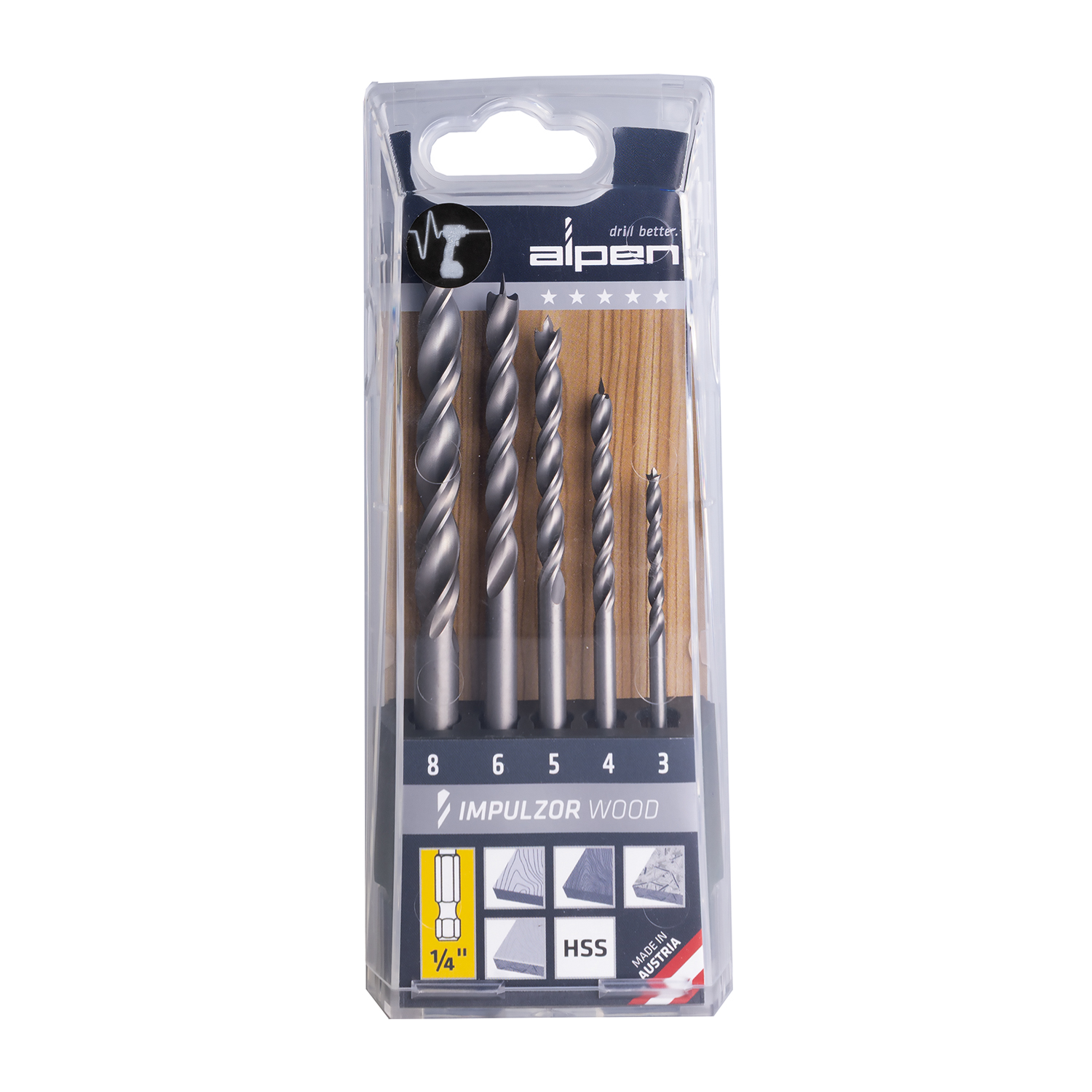 SET IMPULZOR IMPACT WOOD HEX ATM5 5-TLG 3.0-4.0- 5.0- 6.0-8.0 MM