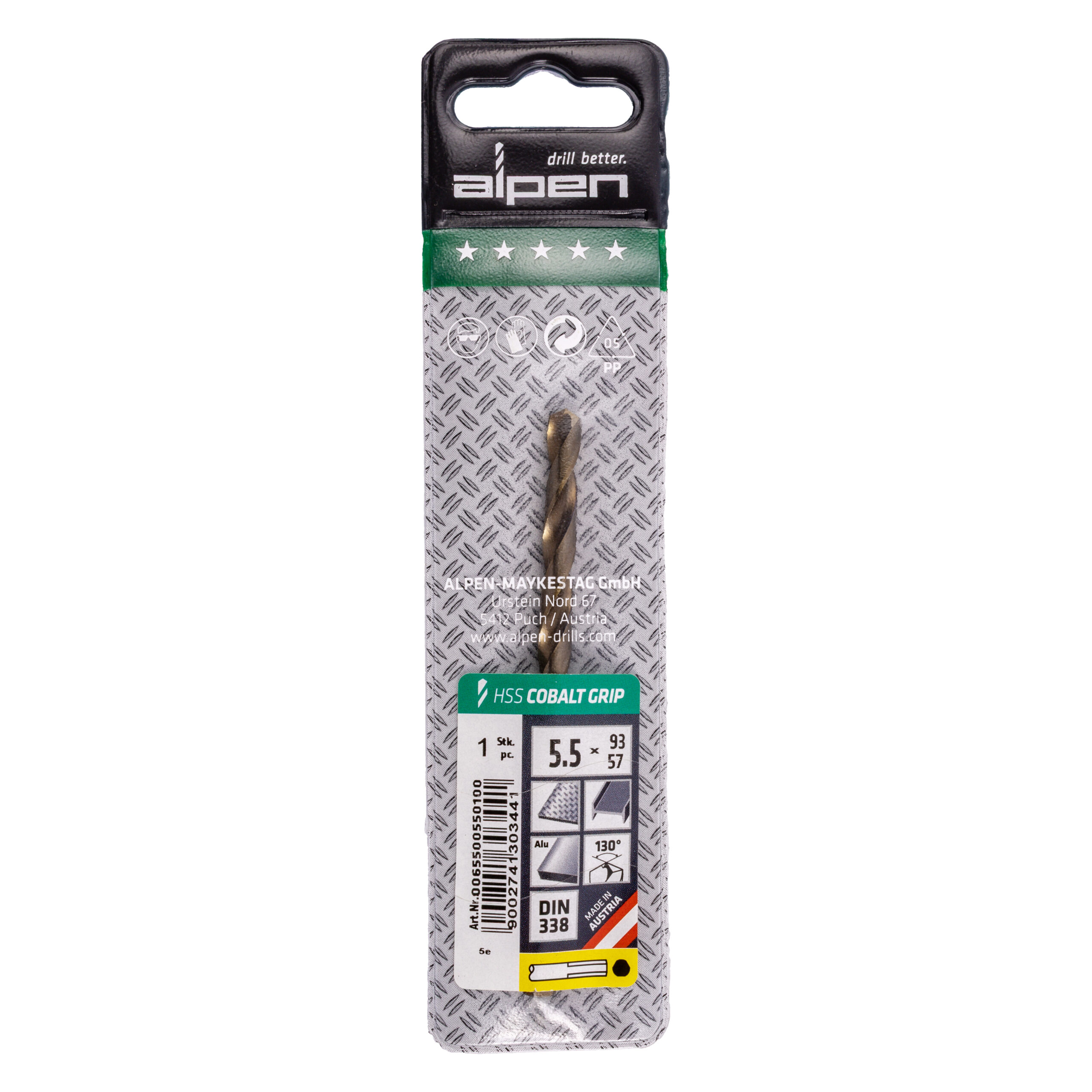 HSS COBALT 5.5 PLW GRIP 3-SIDED