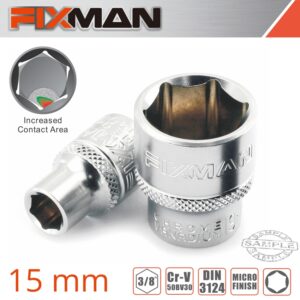 FIXMAN 3/8' DRIVE HEX SOCKET 15MM