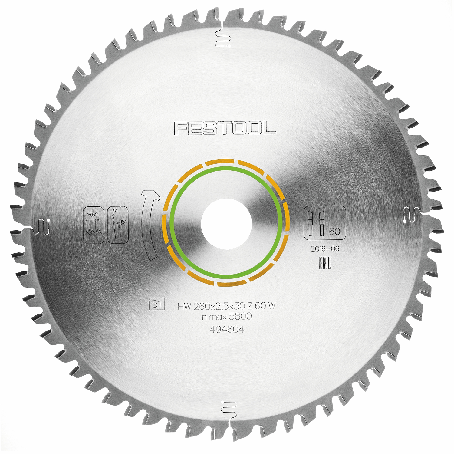 SAW BLADE HW 260X2,5X30 W60