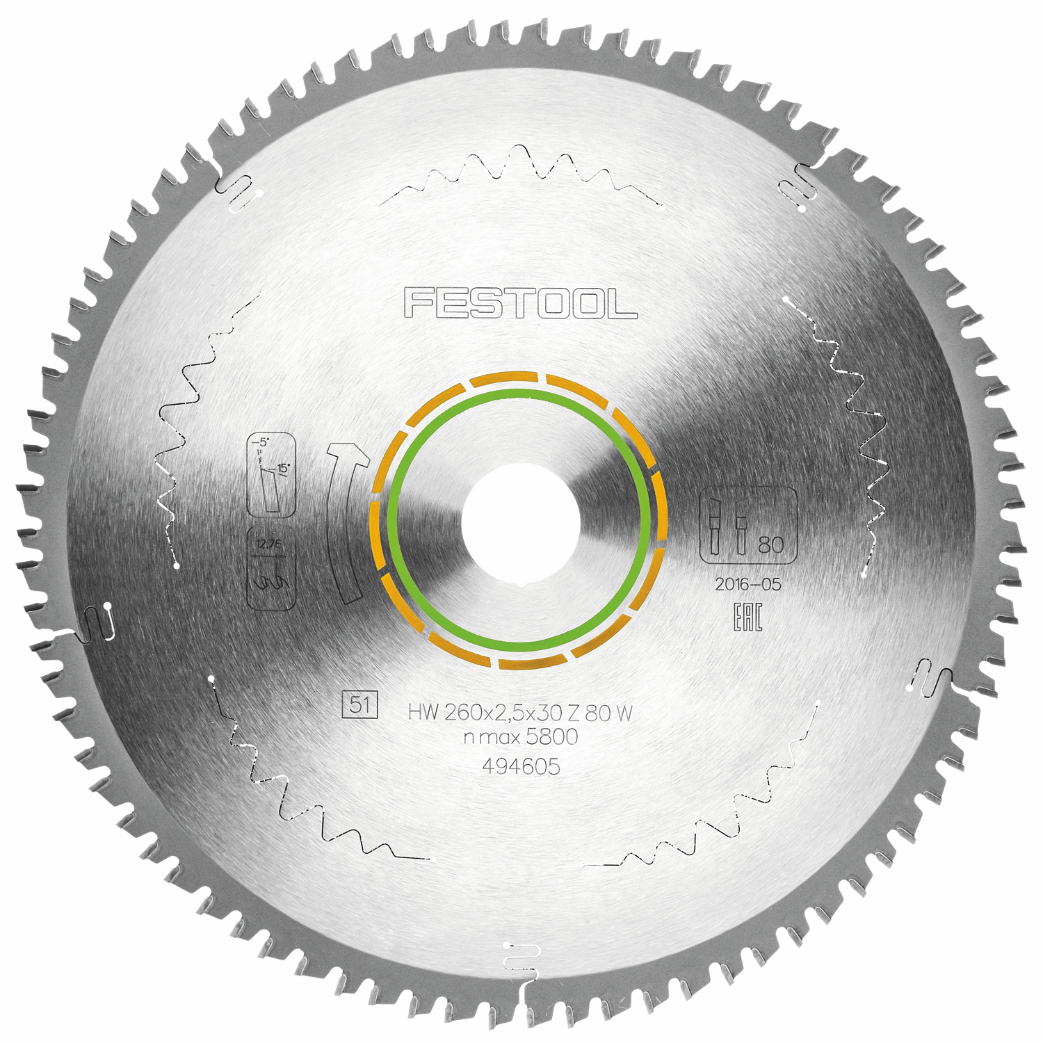SAW BLADE HW 260X2,5X30 W80