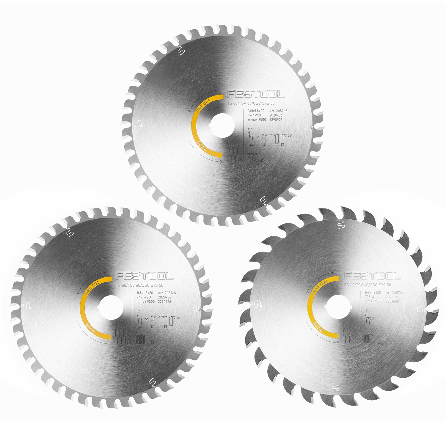 SAW BLADE SET KSB-SORT-3 W 168X1.8
