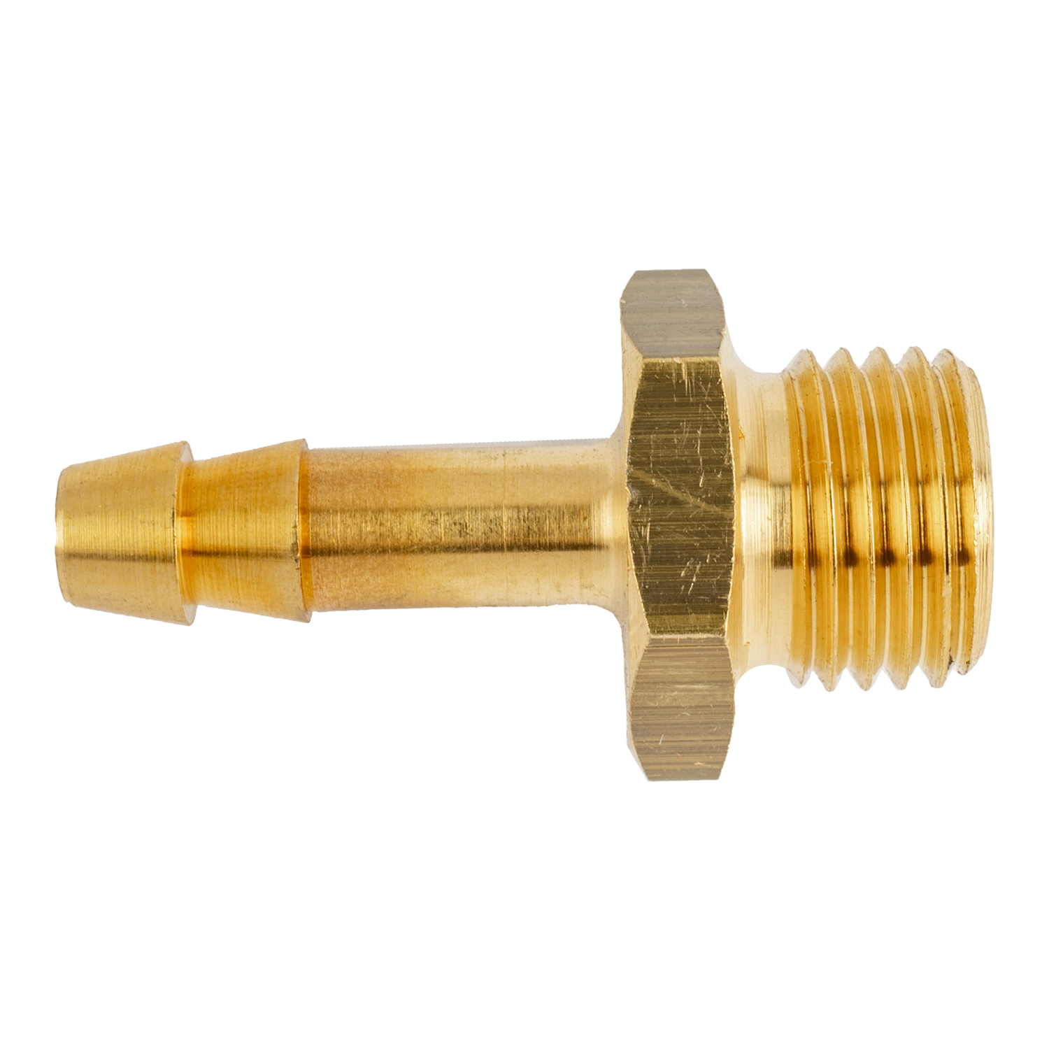 BRASS HOSE TAIL 1/4 M X 6MM